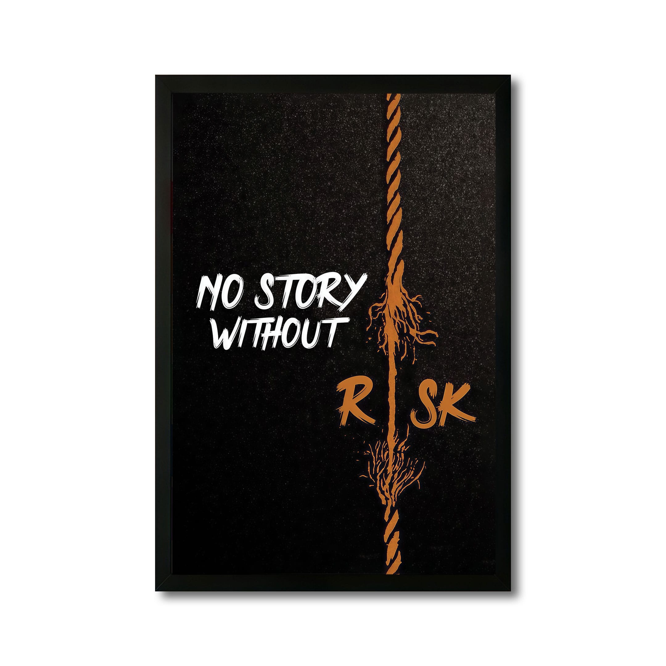 The Castle Decor No Story Without Risk Motivational Wall Art 8x12 Inch - The Castle Decor