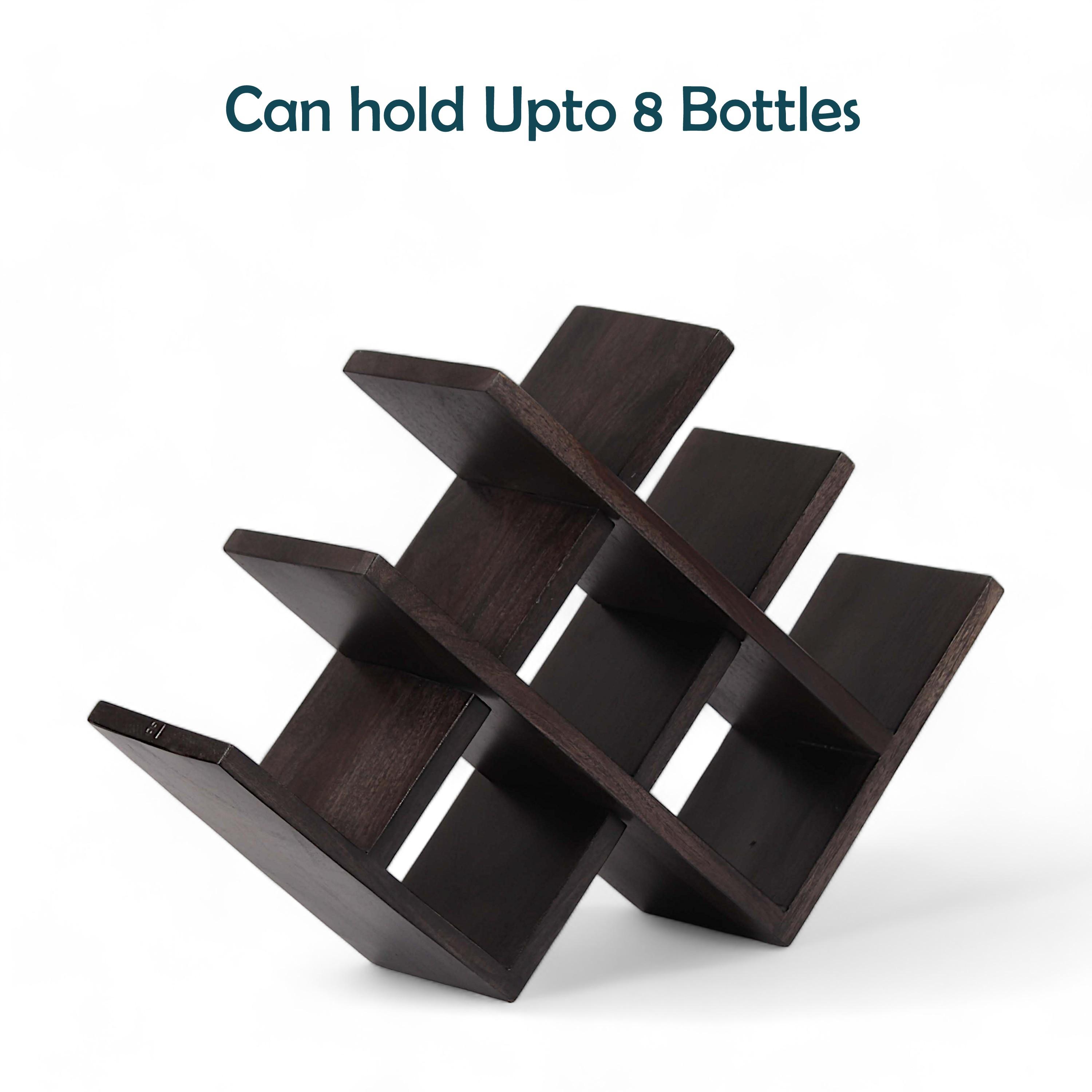 Kassel Sheesham Wood Wine Rack for 8 Bottles in Mahogany Finish