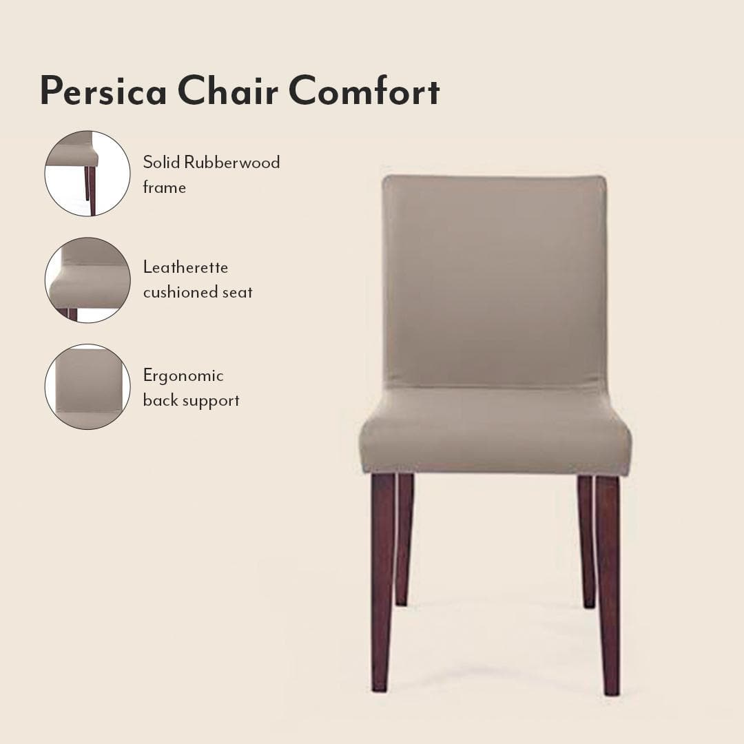 Murphy 4-To-6 Extendable - Persica 6 Seater Dining Table Set (Colour- Beige, Finish- Dark Walnut)