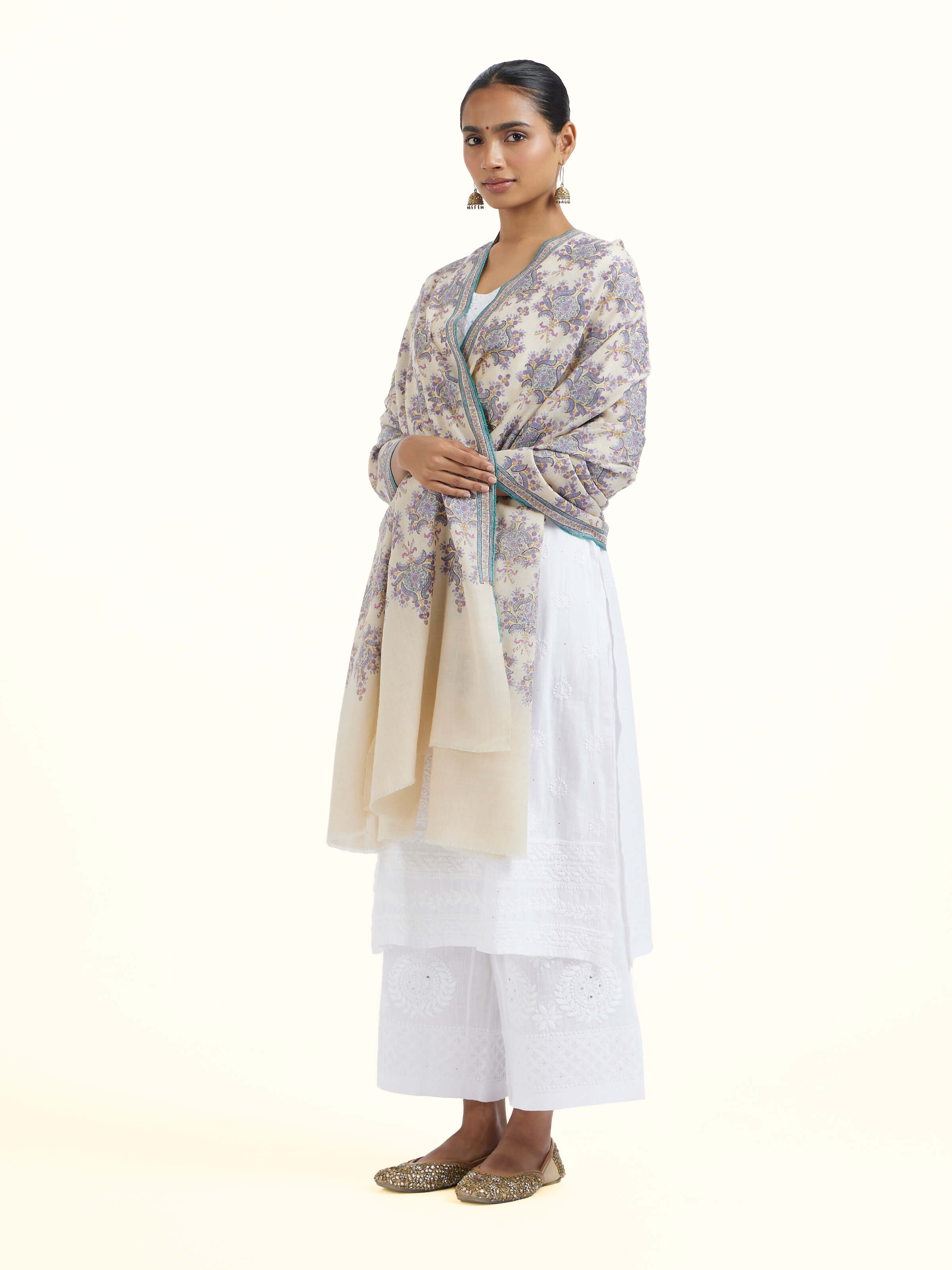 Off-white Sozni Hand Embroidered Shawl