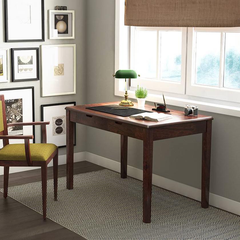 Angelou Solid Wood Study Table in Walnut Finish