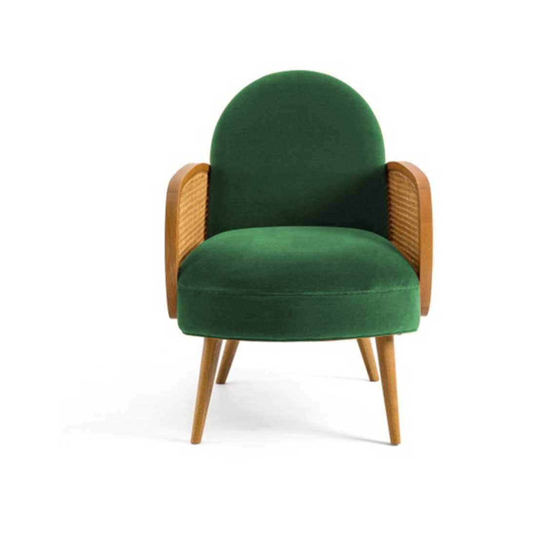Holden Cane Accent Chair in Green Colour