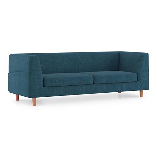 Rubik Luxe 3 Seater Fabric Sofa in Colonial Blue Colour