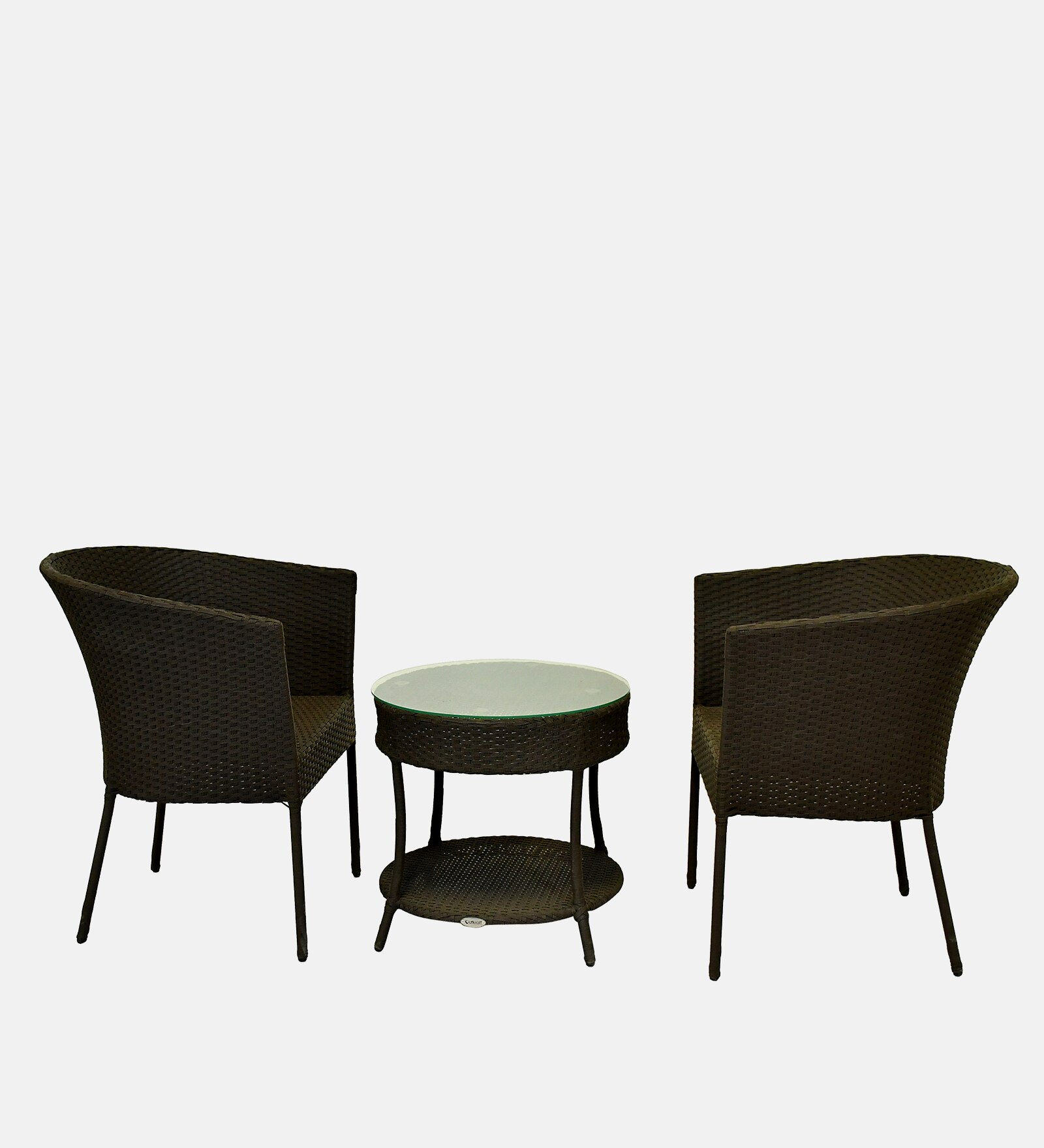 Lismore  Wicker Table And Chair Set In Brown Finish