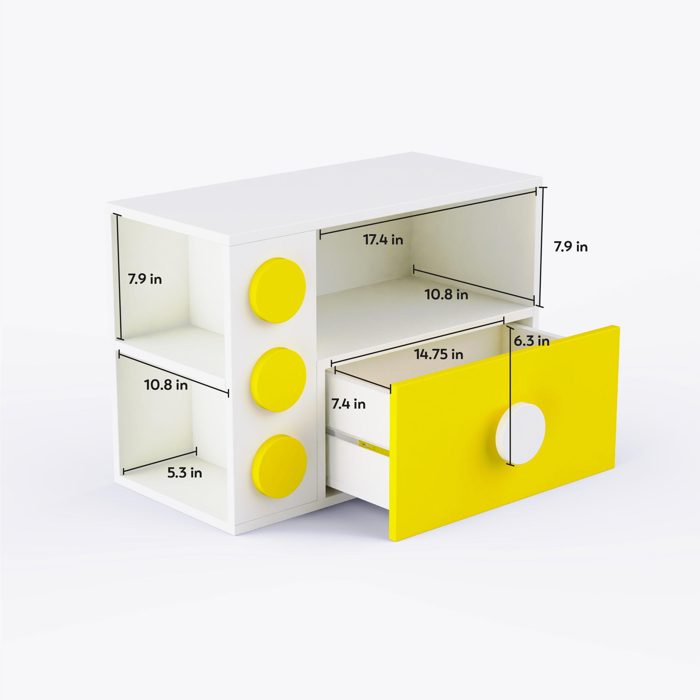 Building Blocks Storage Unit In Yellow Colour