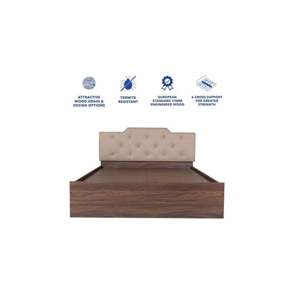 Prajna Bed With Premium Leatherette Fabric And Box Storage Queen Bed