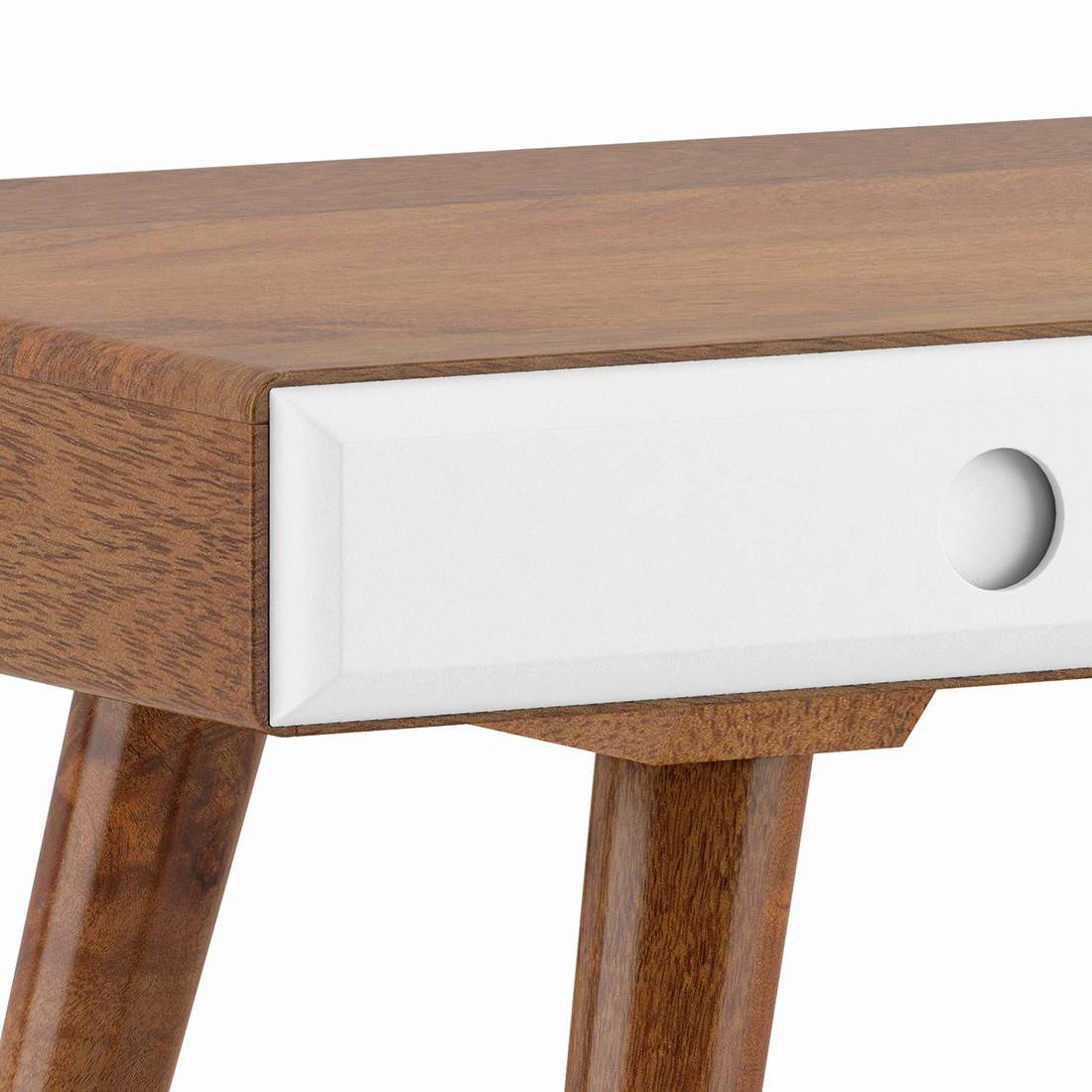 Roswell Solid Wood Study Table in Amber Walnut Finish