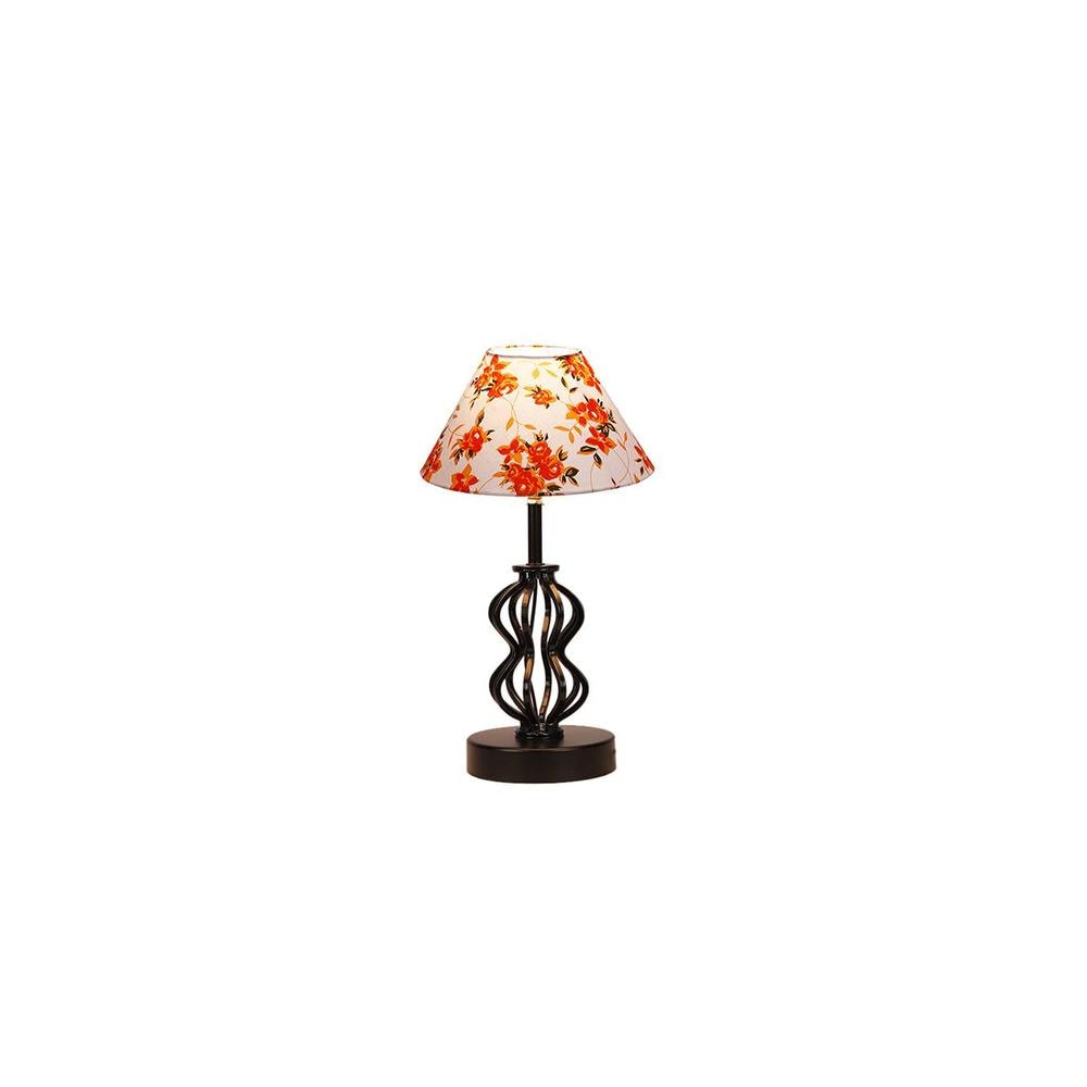 Arielle Multicolor cotton Table lamp with Iron Base