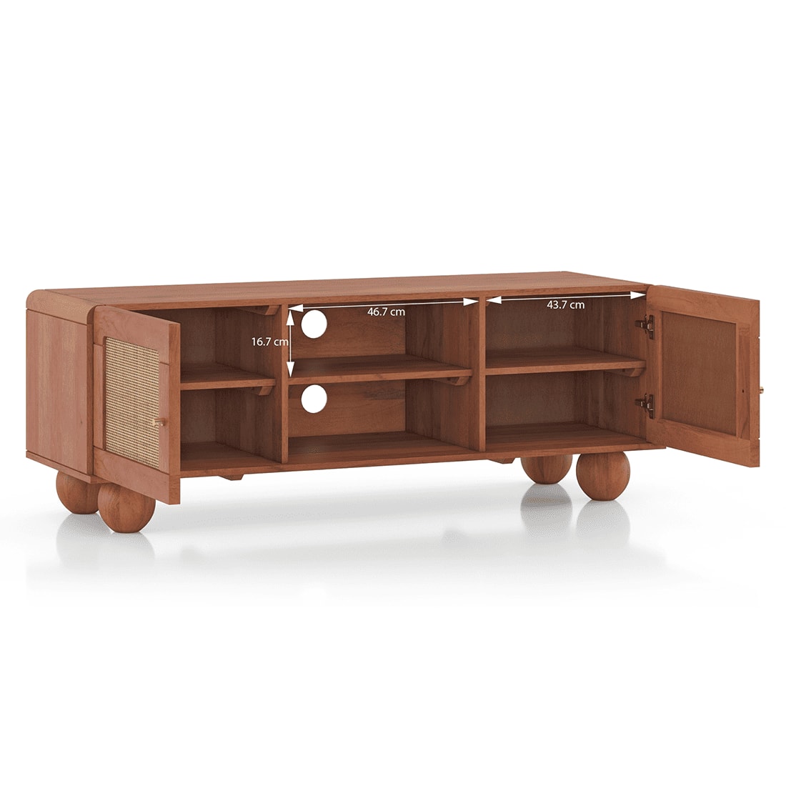 Takai Solid Wood TV Unit In Red Cedar Finish