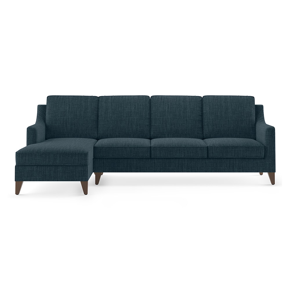 Abbey Sectional Sofa (Colour : Indigo Blue, Cushion : Hard, Seater : Left Aligned 3 Seater + Left Aligned Chaise)
