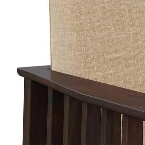 Serra Wooden Sofa - Mahogany Finish (Sandshell Beige)