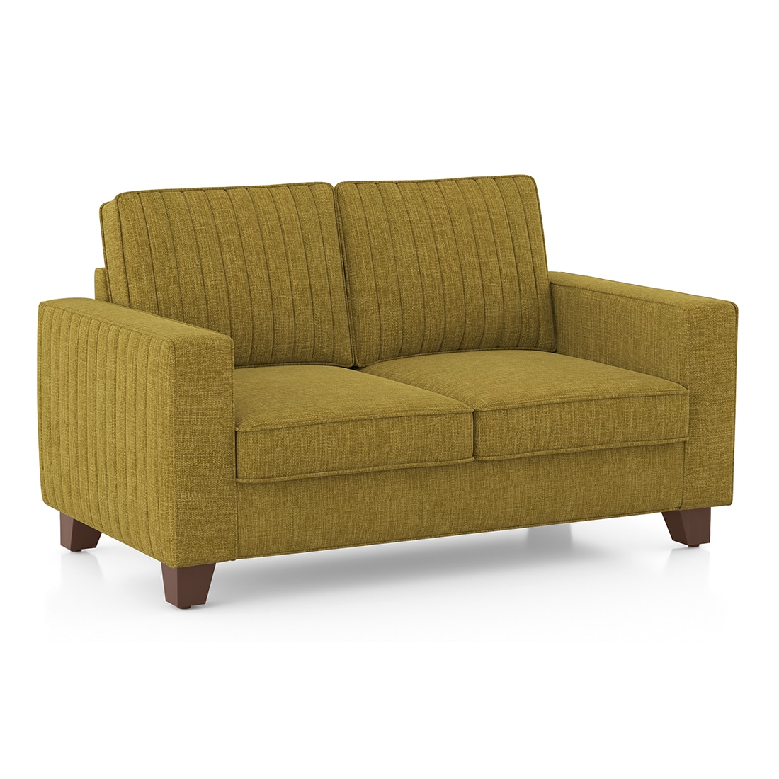 Apollo Neo 2 Seater Fabric Sofa in Olive Green Colour (Back Height : Regular, Cushion Type : Soft)