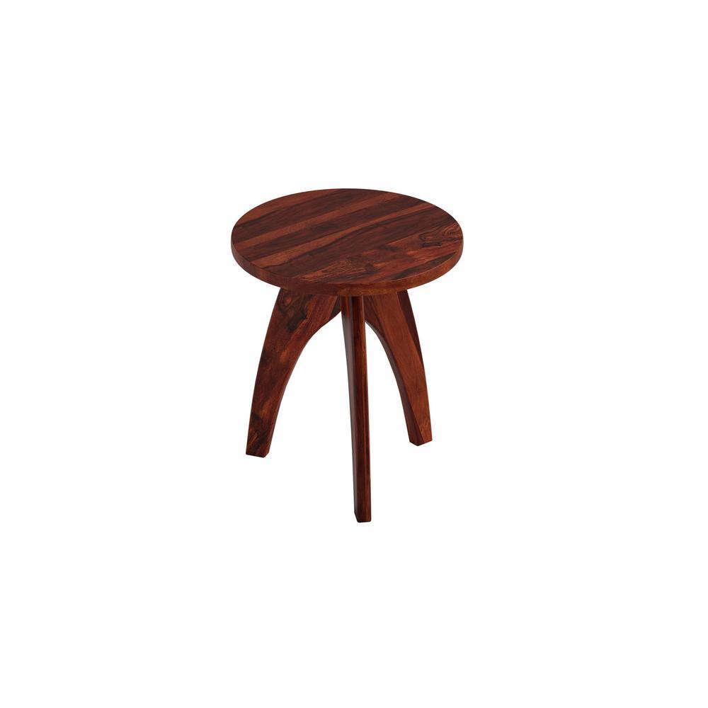 Kayseri Solid Wood Side Table in  Honey Oak Finish