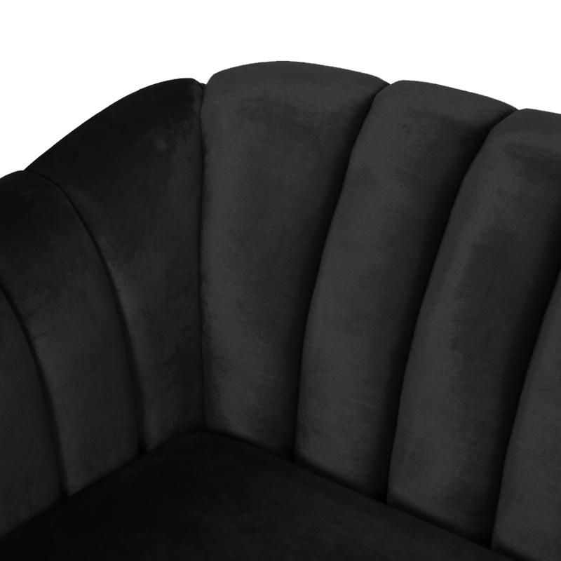 Mid Century Fabric Sofa (Black)
