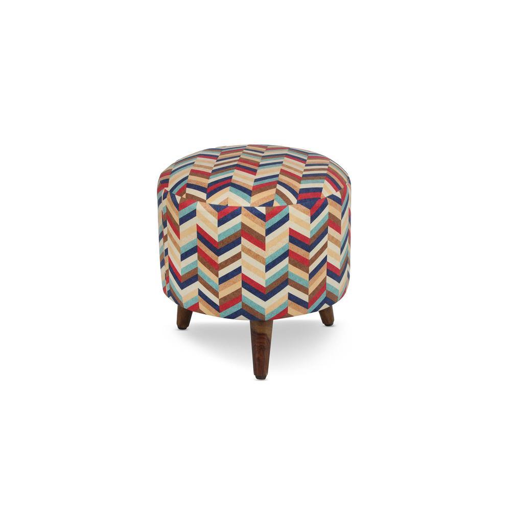 Milo Solid Wood  Ottomon in  Multicolor Colour