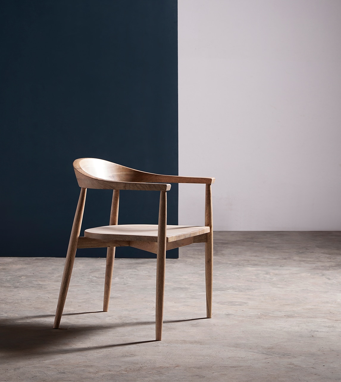 Leyuo Solid Wood Dining Chair In Natural Finish