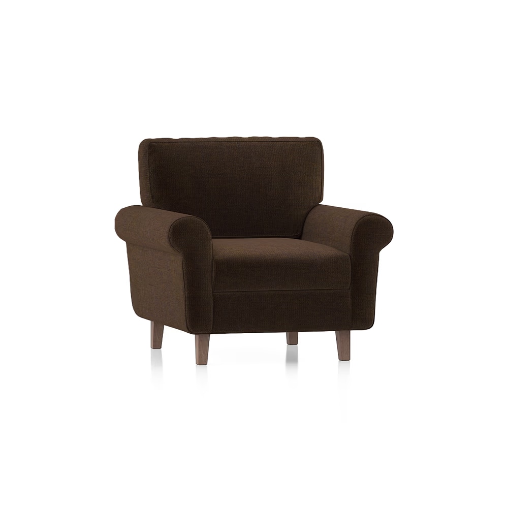 Oxford 1 Seater Fabric Sofa in Dark Earth Colour-image-32