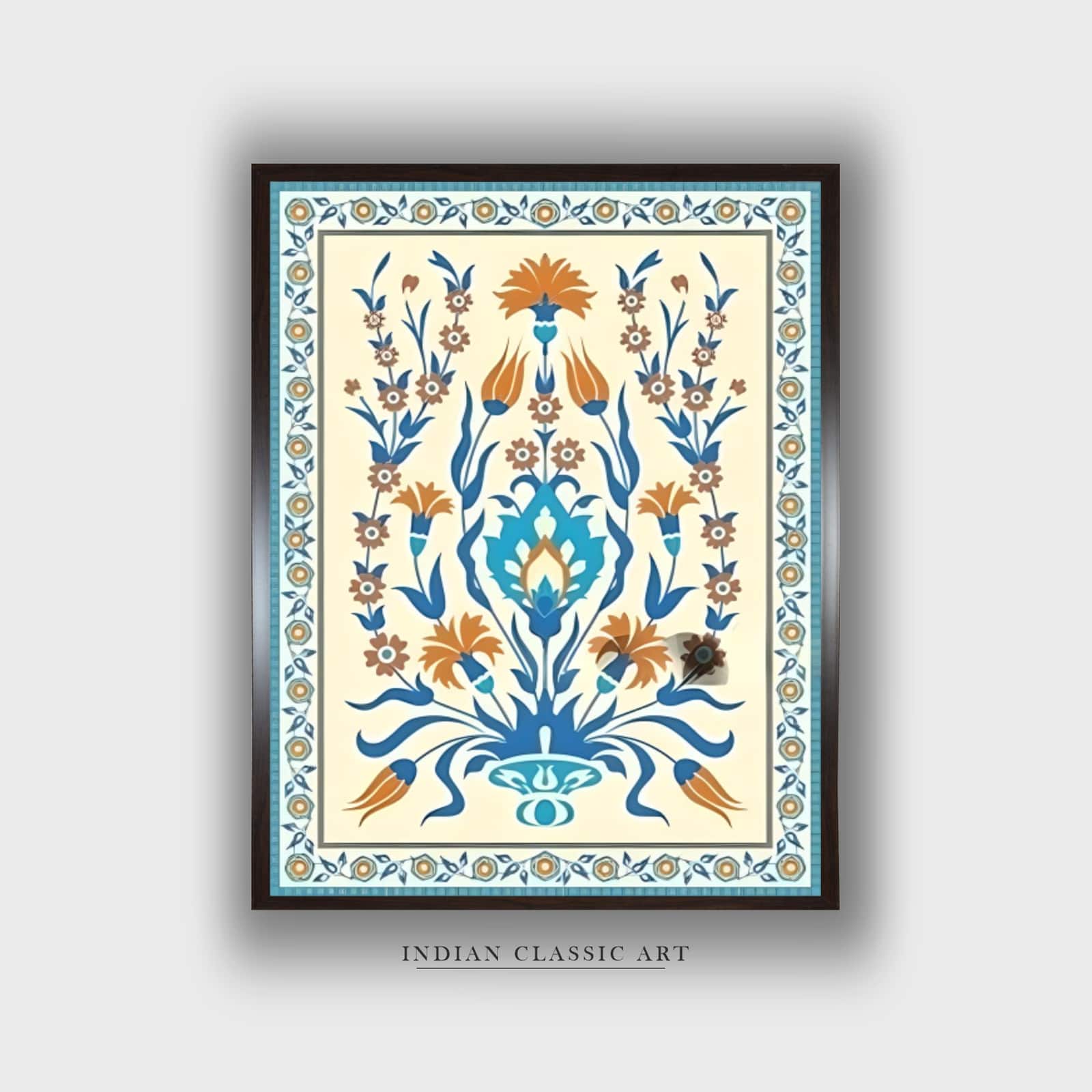 Off White Blue Floral Wallart Canvas Wall Prints Canvas Wall Prints Set of 1 Multicolor Matte
