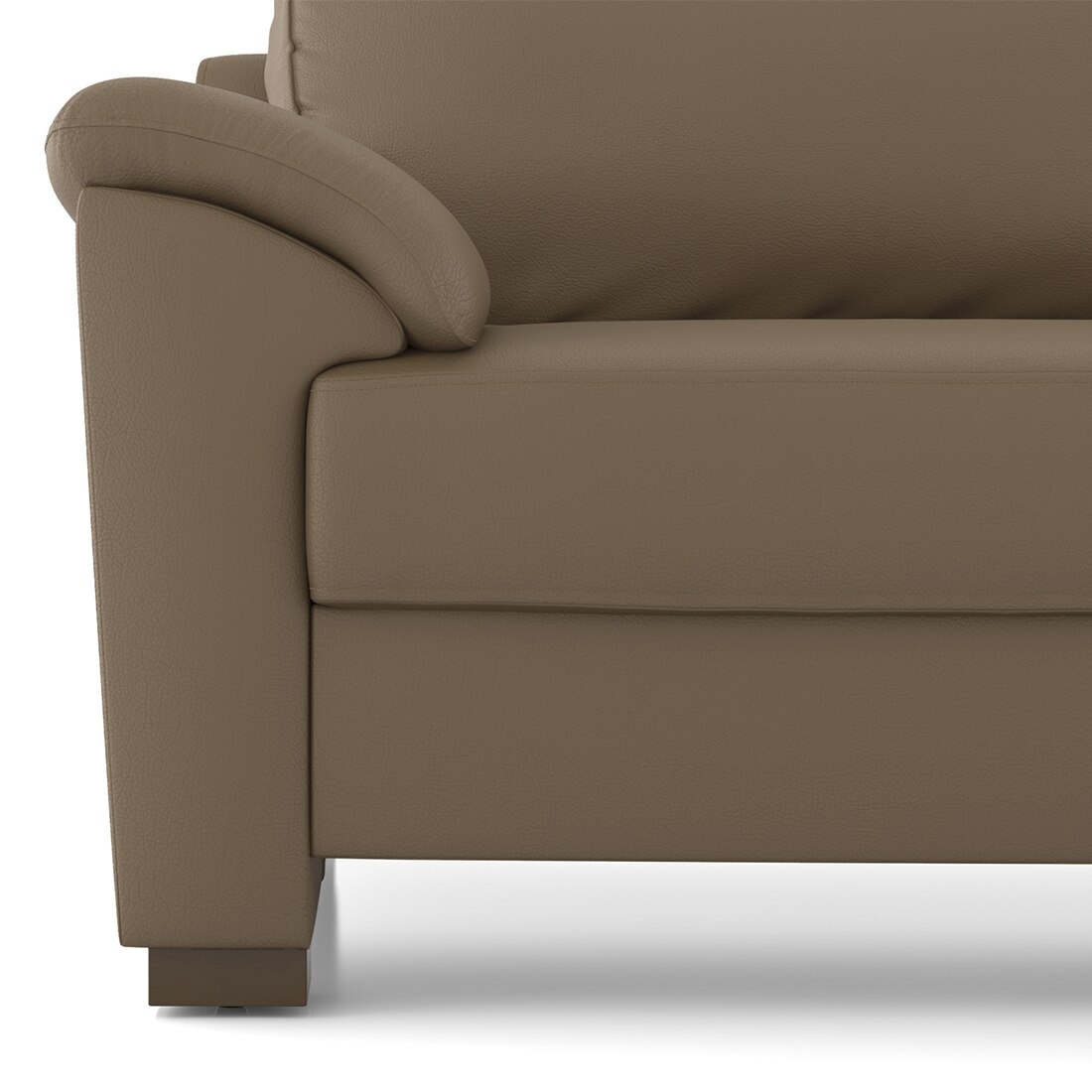 Farina 3 Seater Half Leather Sofa In Dark Truffle Italian Leather