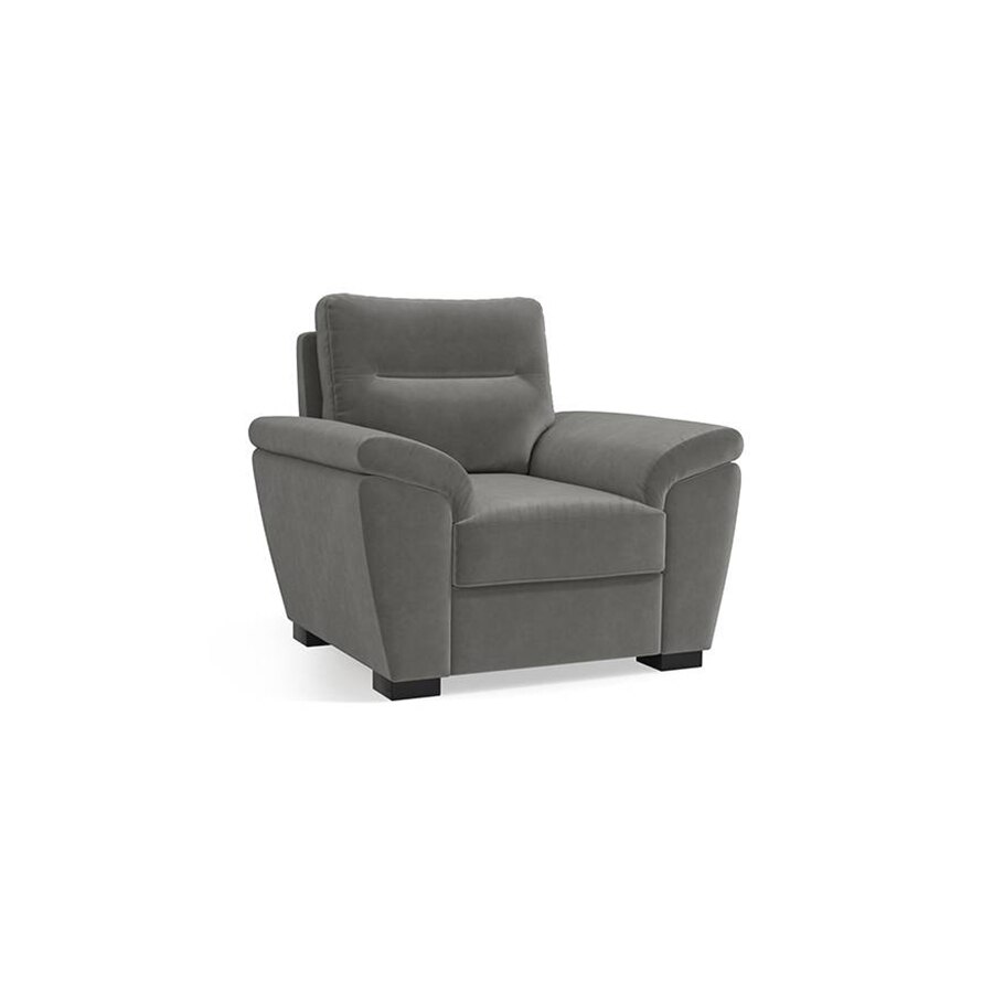 Adelaide Luxe 1 Seater Fabric Sofa in Ash Grey Velvet Colour