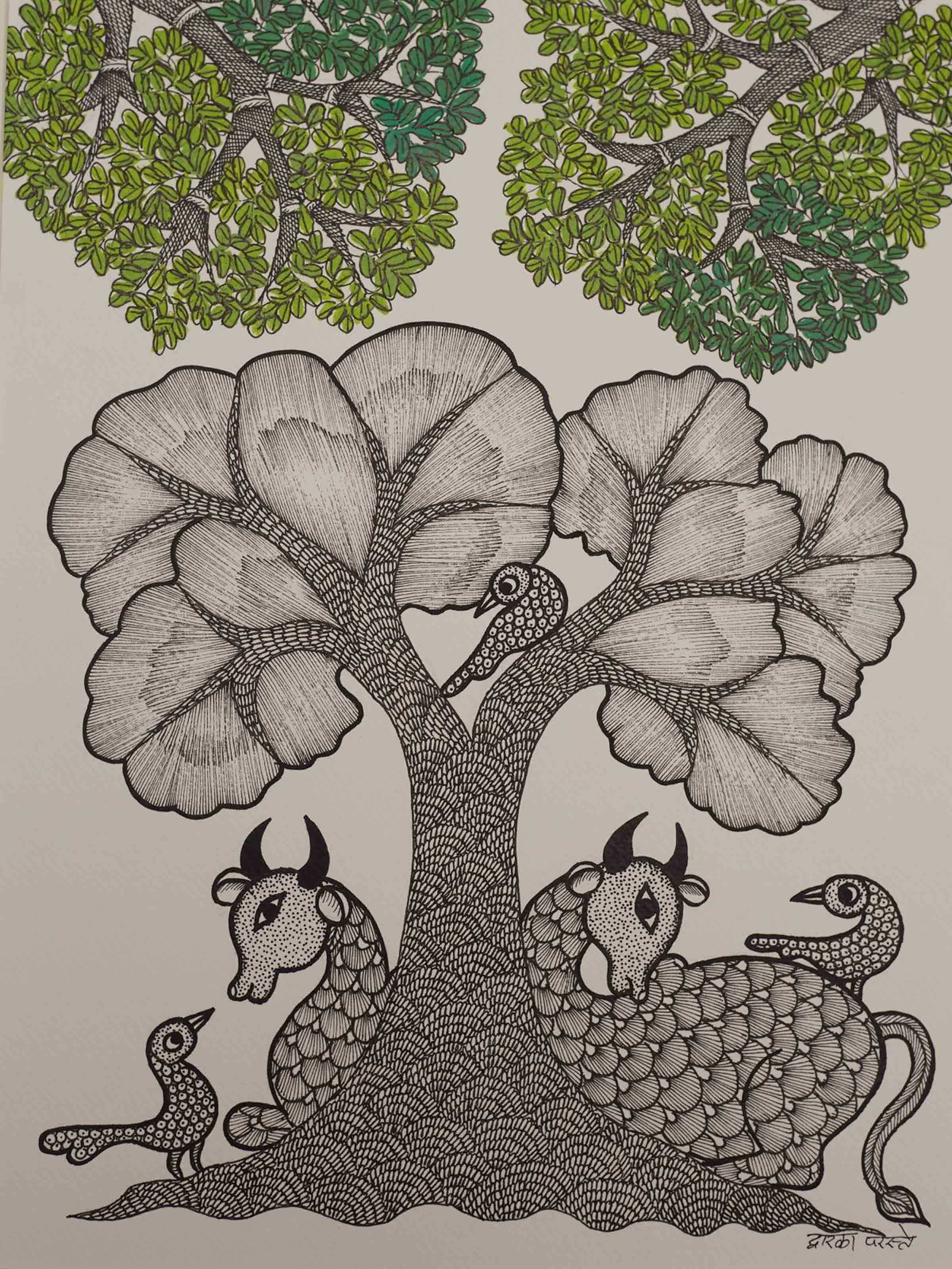 Under Nature's Watch Gond Art