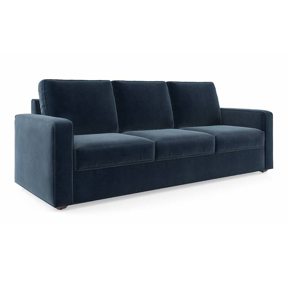 Apollo 3 Seater Fabric Sofa in Sea Port Blue Velvet Colour