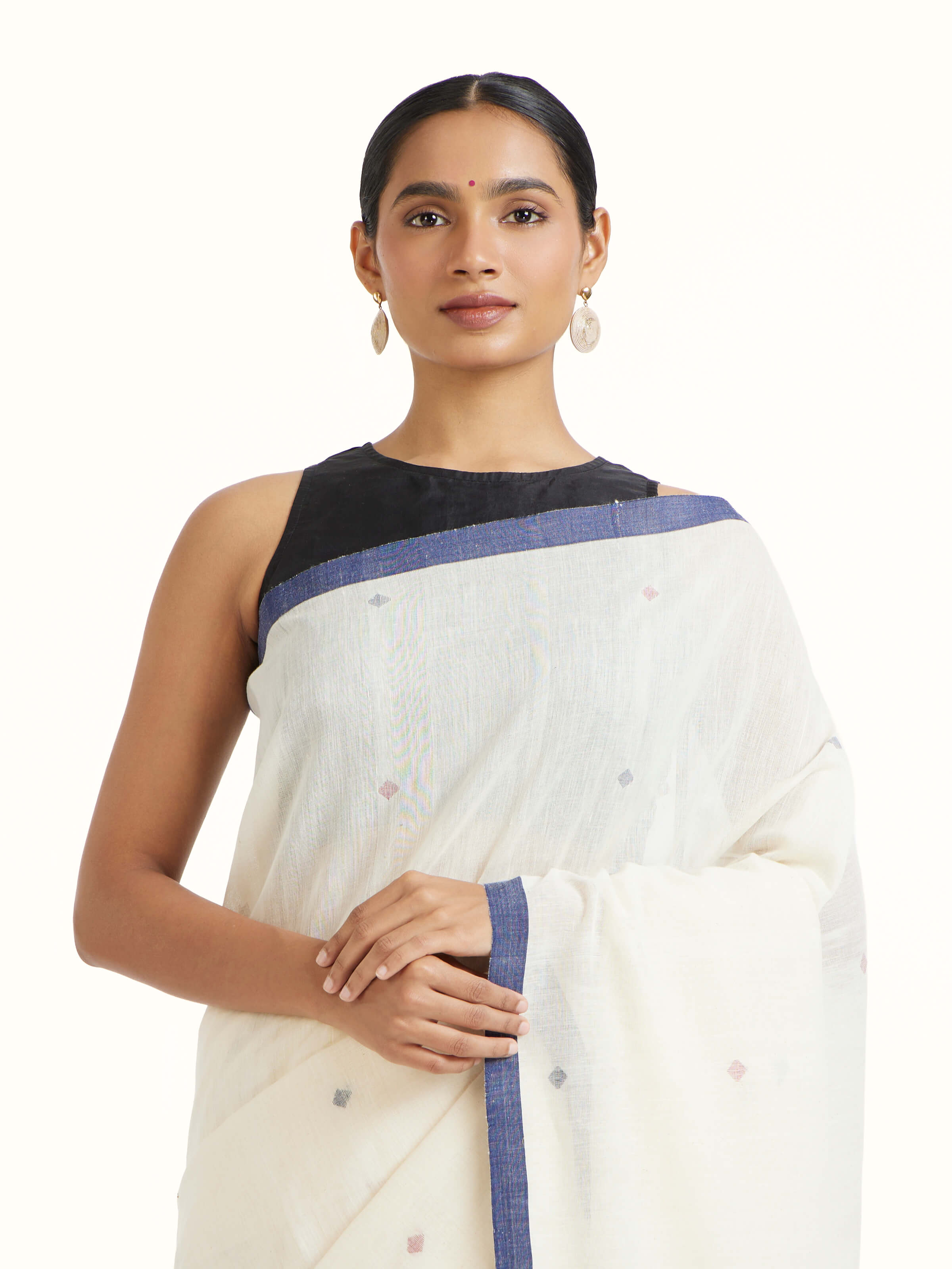 Blue Cotton Bengal Saree