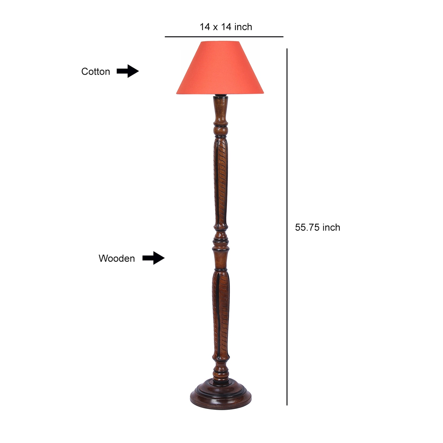 Devansh Wooden Floor Lamp