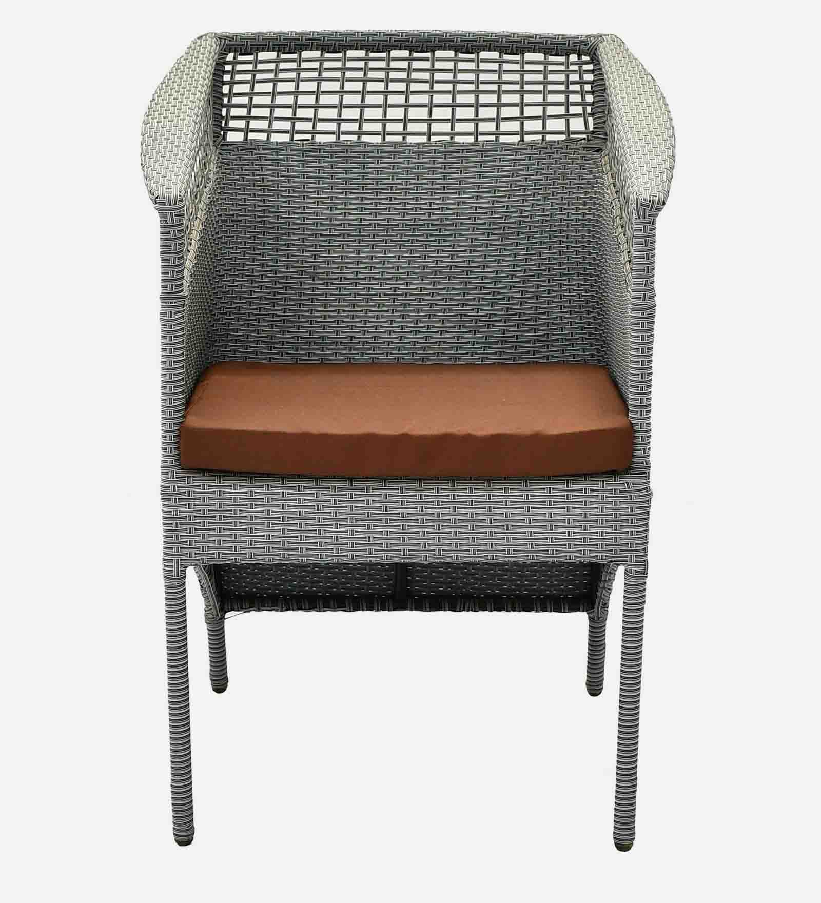 Perth Wicker Chair In Grey Dual Tone Finish