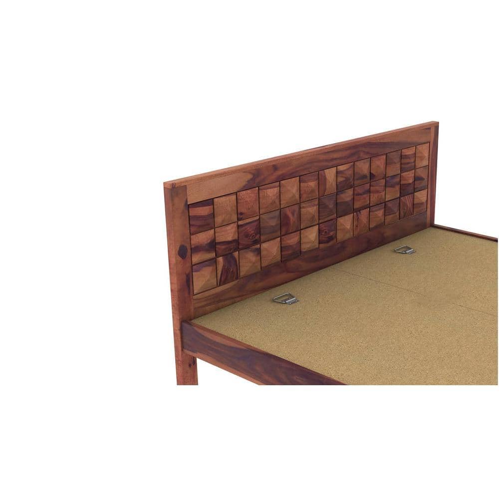 Brilliant Sheesham Wood King Size Bed Non Storage Bed Provincial Teak  Finish (72 x 78 inches)
