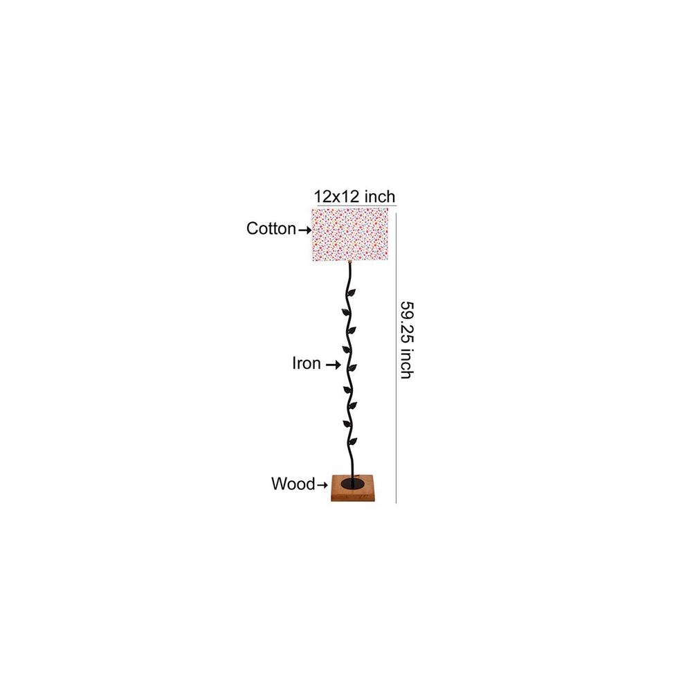 Ellis Multicolour Cotton Shade Floor Lamp