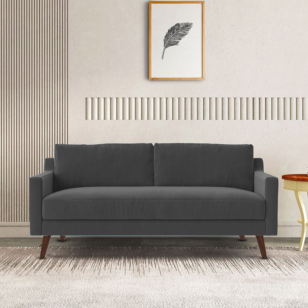 Reiti Velvet 2 Seater Sofa in Dark Grey Colour