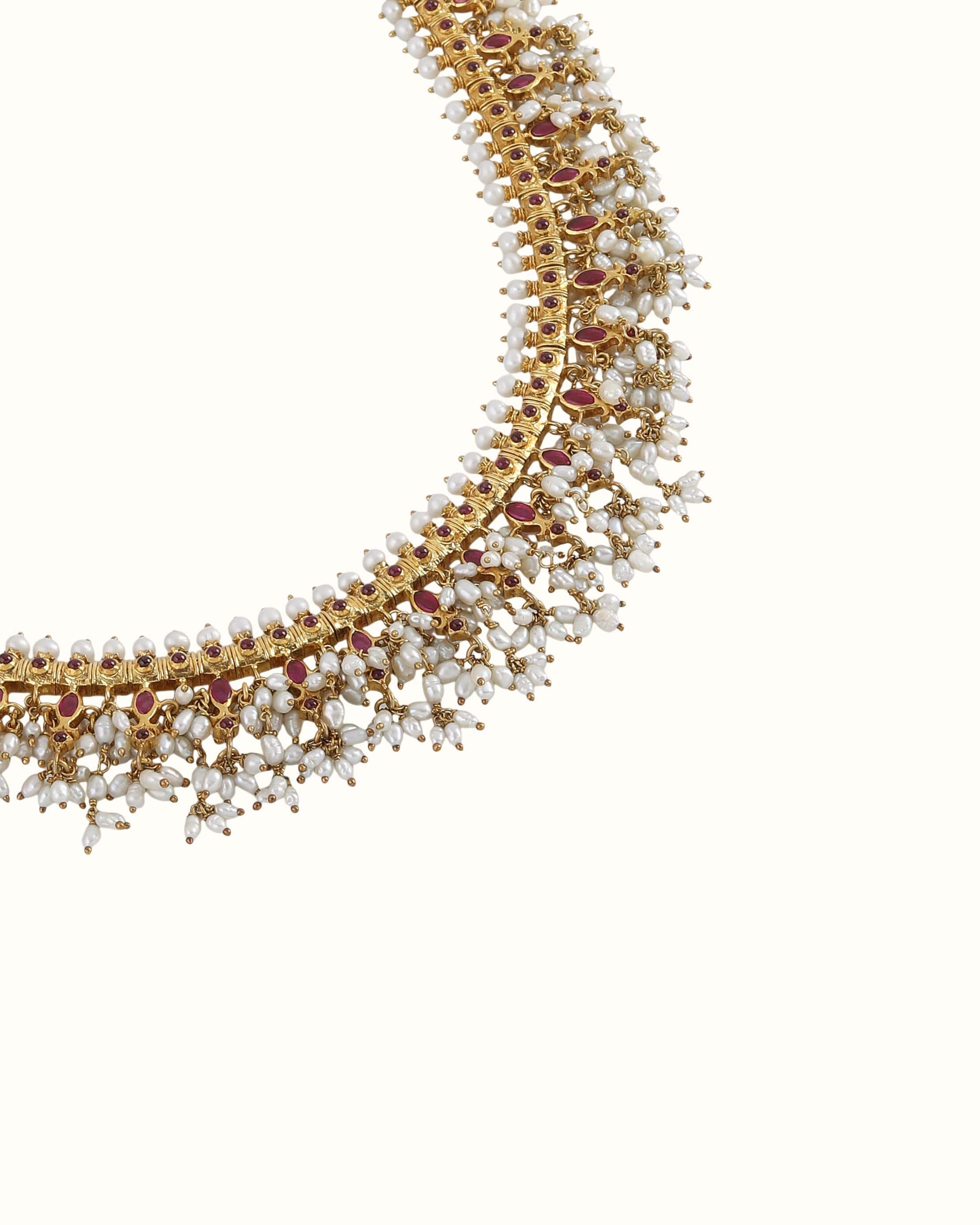 Guttapusalu Silver Long Necklace