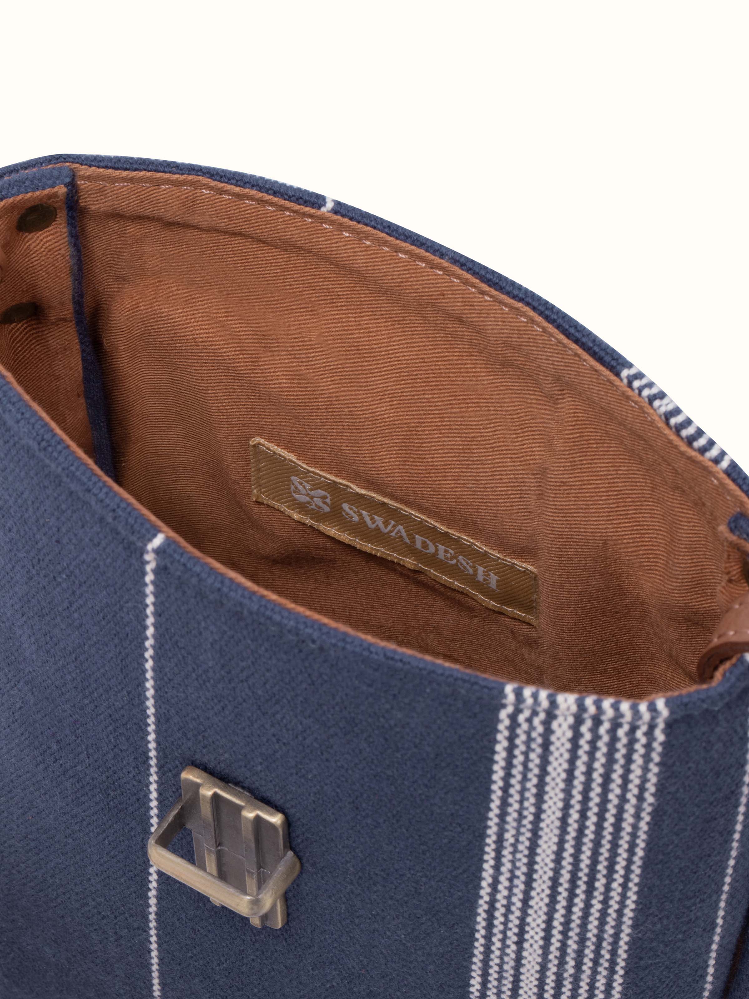 Blue Handloom Cotton Sling Bag