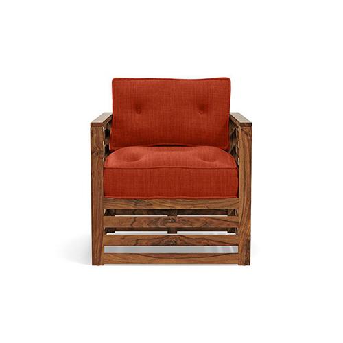 Raymond Wooden Sofa - Teak Finish (Lava) (Finish : teak; Custom Set - Sofas : 0001; Standard Set - Sofas : none; Colour : lava; Sofa Material : fabric; Sofa Size : regular; Sofa Type : regular)
