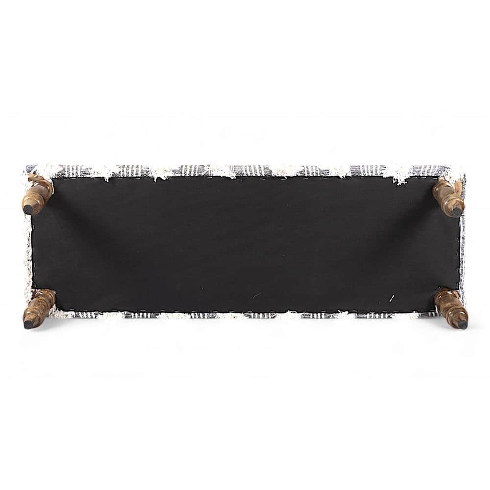 Cairo Sheesham Wood Accent Seater Bench Set With 2 Stools In Grey Fabric