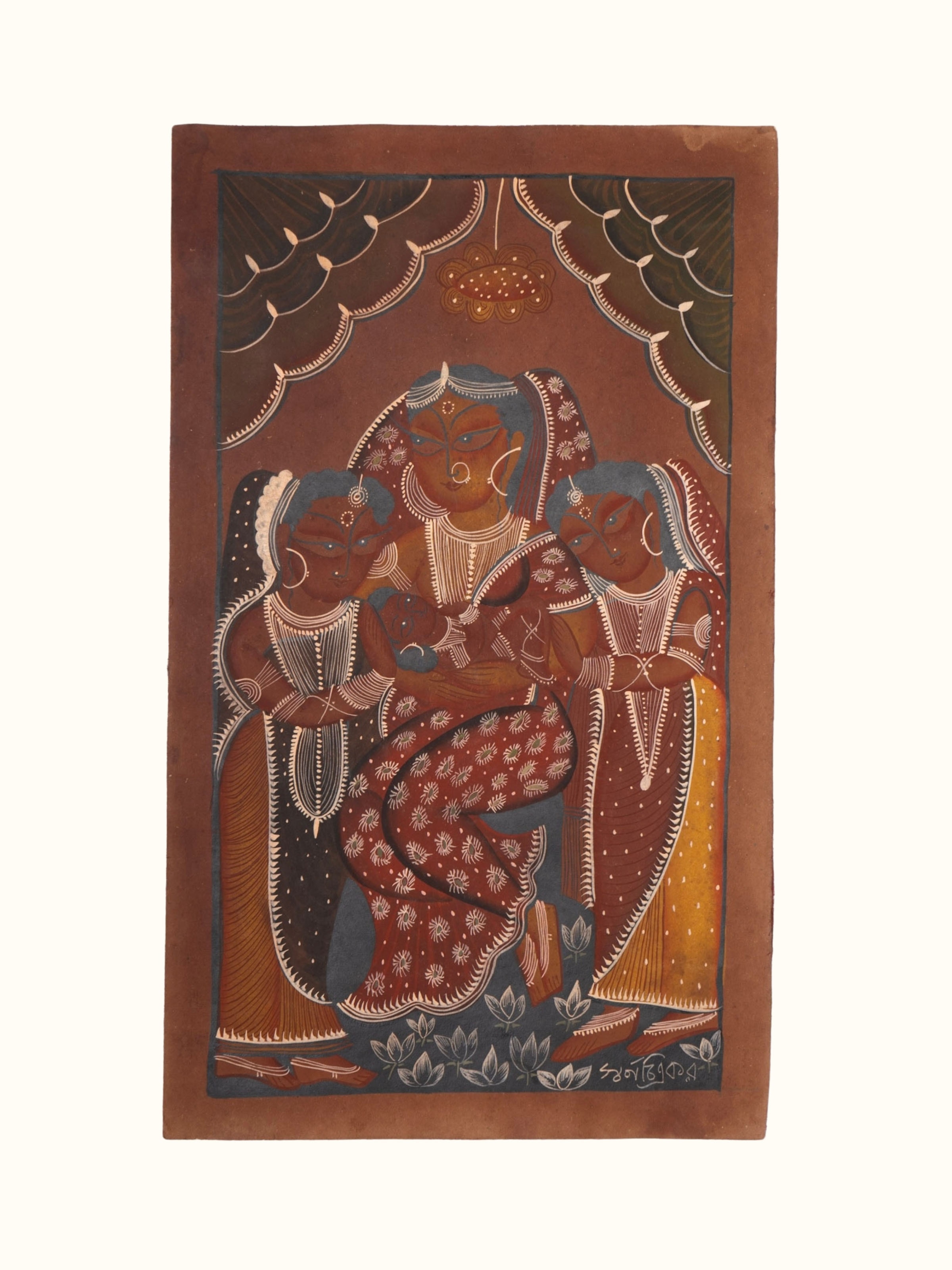 Family Kalighat Painting