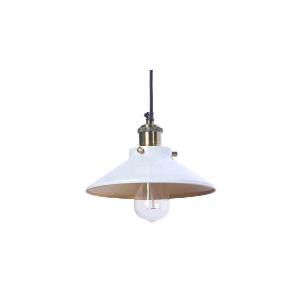 Nora White Metal Single Hanging Light