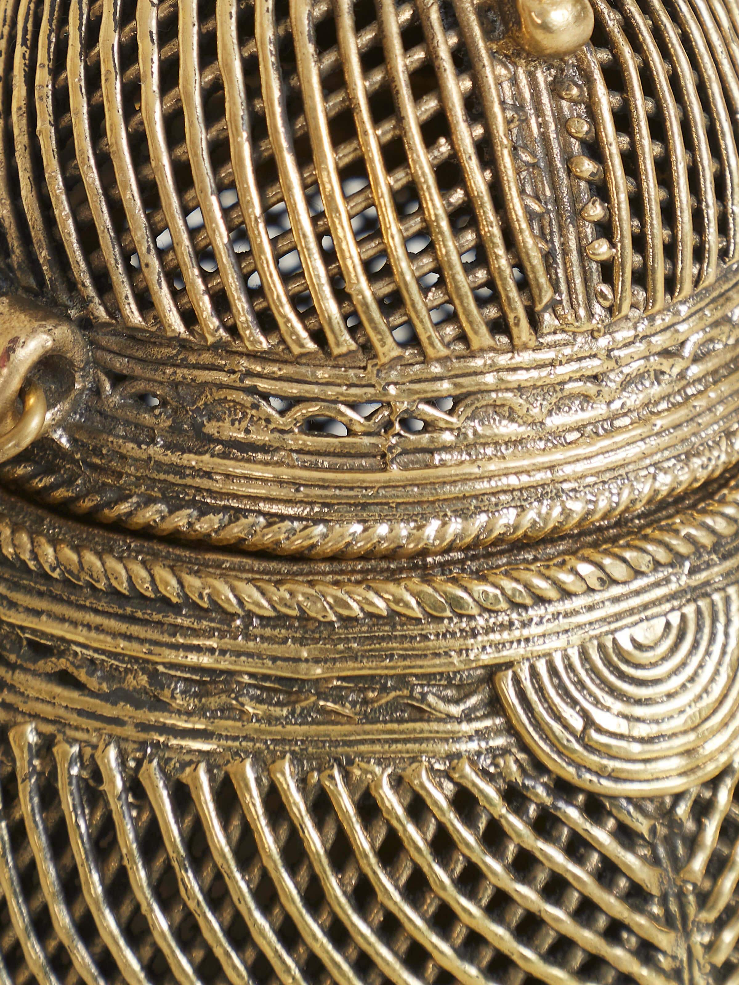 Dhokra Brass Coconut Shape Box
