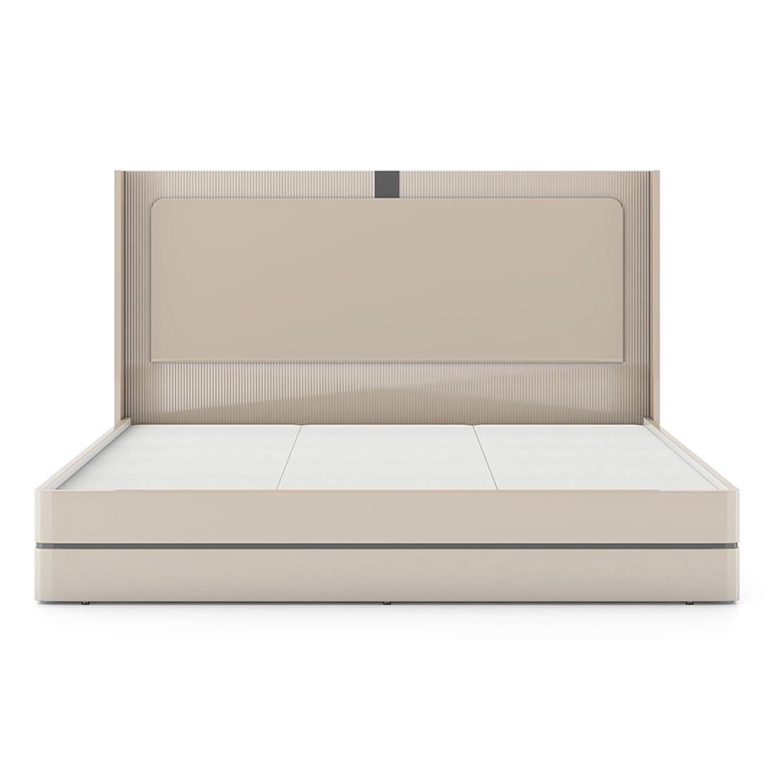 Naomi King Bed In High Gloss Beige Finish