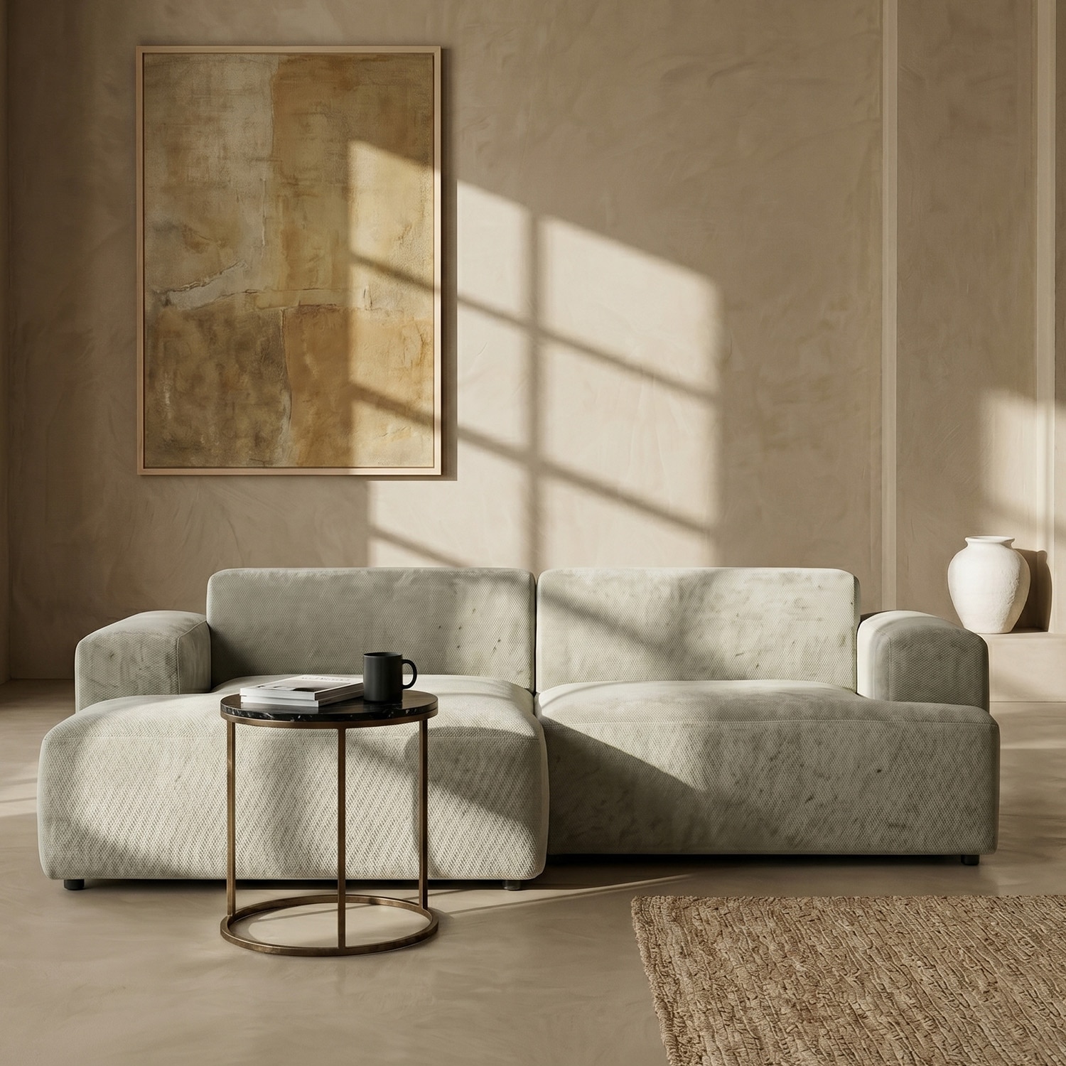Sophisticated Wood Right Aligned 2-Seater With Upholstery Non Storage Sofa In White Colour - Nestroots