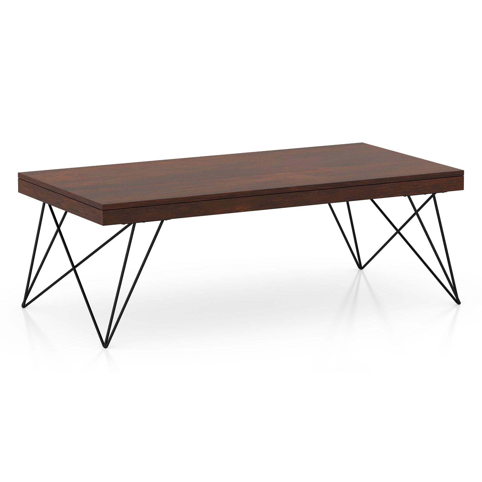 Dyson Rectangular Metal Coffee Table In Walnut Finish