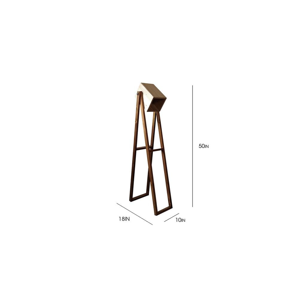 Focal Beige Solid Wood Floor Lamp with Beige Solid Wood Base