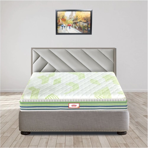 Alovera Spa Pillow Top With SRTX Technology 8 Inch King Size Convoluted Foam Mattress (72X72 Inches), 3-Zone Support, Aloe Vera Treated Fabric, with Memory Foam - Coirfit