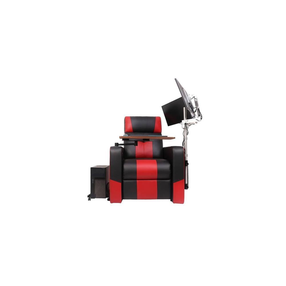 Genx Solid Wood One Seater Motorized Recliner in Red Colour