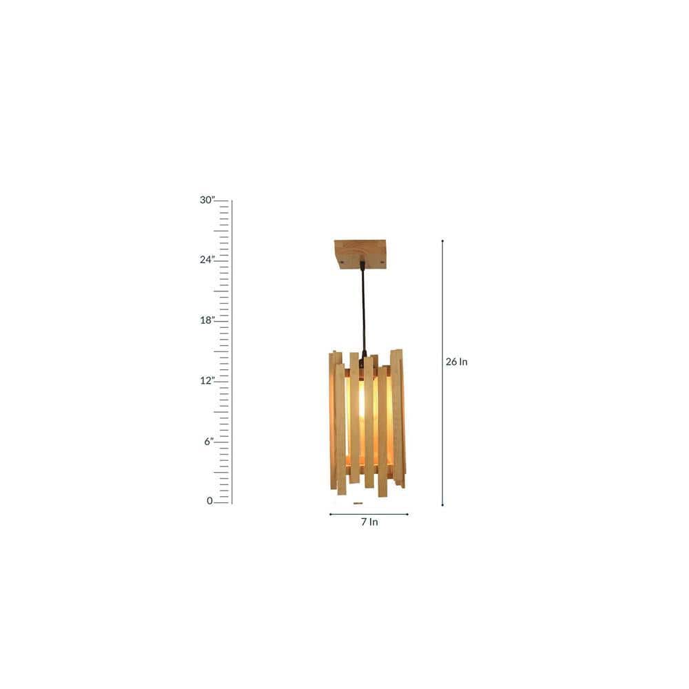 Palisade Beige Solid Wood Single Hanging Light