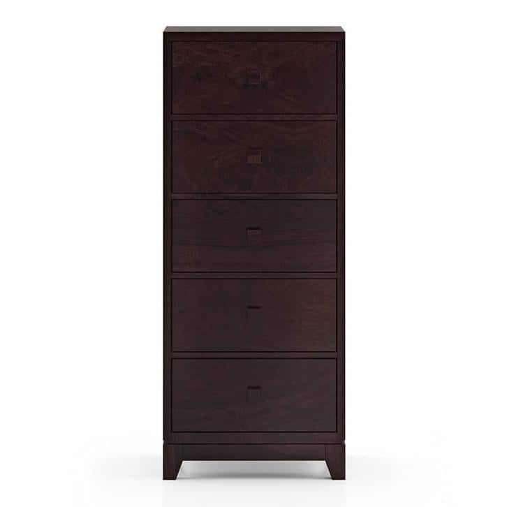 Magellan Solid Wood Chest of 5 Drawers in Mahogany Finish