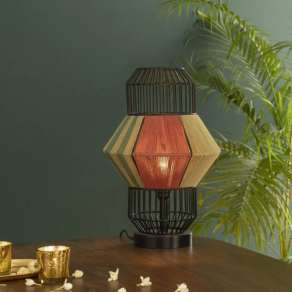 Pearl Multicolor Table Lamp With Iron Base