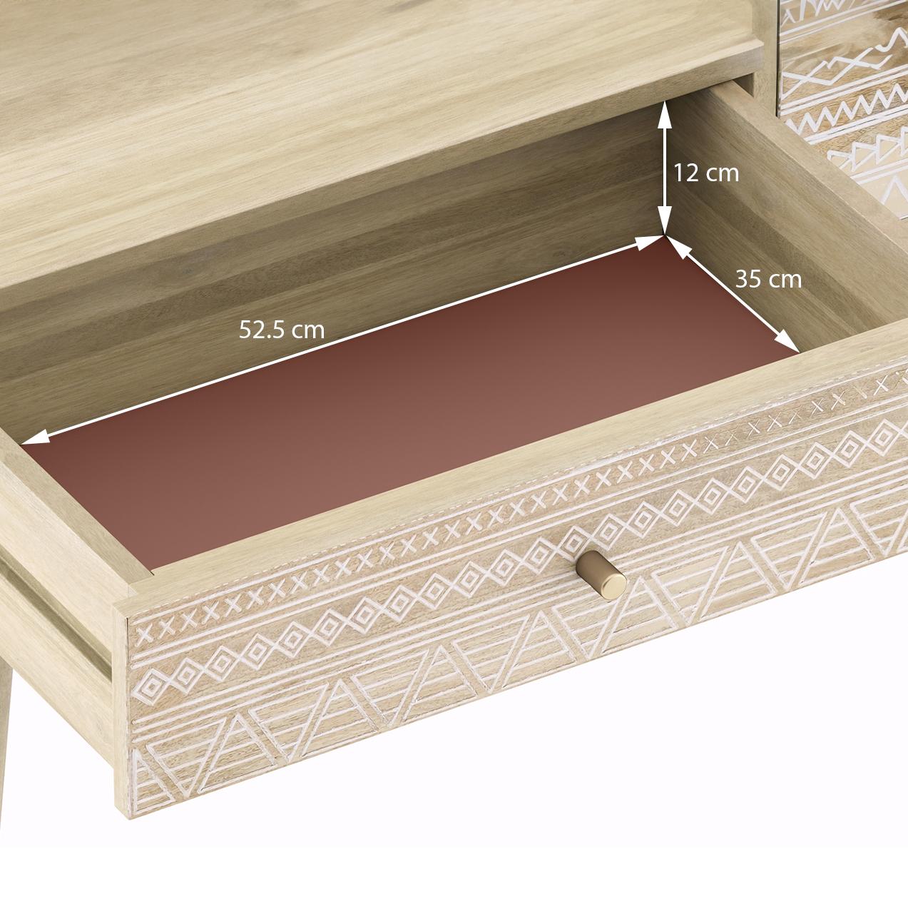 Ivara Solid Wood Console Table in Natural Finish