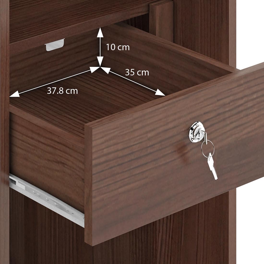 Miller 3 Door Wardrobe With Mirror and Lock in Two Tone Finish